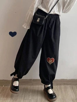 Japon Mizaç Pantolon 2023 kadın Giyim Moda Bloomers Pantolon Yüksek Bel Rahat Vintage Pantalon Femme Ropa Mujer