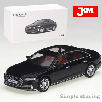 JKM 1/64 Audi A8L 2021 Bağımsız Fren Diskleri Araba Sıcak Pop Çocuk Oyuncakları Motorlu Taşıt Diecast Metal Model Koleksiyon Oyuncaklar çocuk için