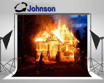 JOHNSON Yangın Blaze Evi Sahne fotoğraf arka fonu Yüksek kaliteli Bilgisayar baskı parti arka plan