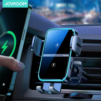 Joyroom Çift Bobin Araç telefonu tutucu Otomatik Hızlı Kablosuz Şarj Cihazı 15W telefon tutucu araç tutucu iPhone İçin Katlanabilir Galaxy