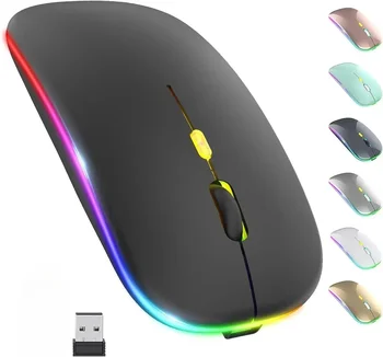 Kablosuz dizüstü için fare PC Bluetooth RGB Şarj Edilebilir Fareler kablosuz bilgisayar Sessiz Fareler LED Arkadan Aydınlatmalı Ergonomik Oyun Faresi