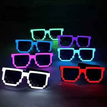 Kablosuz LED gözlük parıltılı ışıltı Yanıp Sönen Mozaik Gözlük Güneş Gözlüğü UV400 neon parti gözlüğü parti festivali Malzemeleri