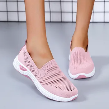 Kadın Ayakkabı Yaz Bayanlar Üzerinde Kayma Rahat Yürüyüş spor ayakkabılar Örgü Nefes Yumuşak Taban Hafif Spor Ayakkabı Kadın zapatillas