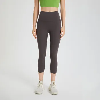 Kadın fitness pantolonları, nefes alabilen koşu ve spor kaprileri, kalça kaldırma, yüksek bel, elastik fitness ve dar kapriler