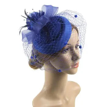 Kadın saç aksesuarları Peçe Tüyleri Örgü Çiçek Fedoras Şapka saç tokası Fascinators şapka saç bandı