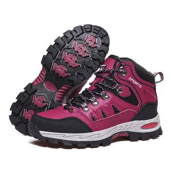 Kadın yürüyüş ayakkabıları Kış Termal Çizmeler ile Pamuk Yüksek Ayak Bileği Kar Botları Açık yürüyüş ayakkabısı Dağ Spor Tırmanma Çizme