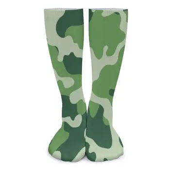 Kamuflaj Militaire Çorap Bahar Yeşil Camo Baskı Çorap Kawaii Kadın Erkek Yüksek Kaliteli Çorap Özel Bisiklet Anti Patinaj Çorap