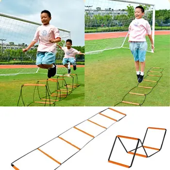 Karbon Çelik Çevik Merdiven Katlanabilir Turuncu Futbol Hız Merdiveni Anında Kurulum Çok Fonksiyonlu Ayak Eğitimi Atlama Merdiveni