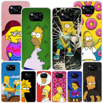 Karikatür Homers-S-Simpsons Telefon Kılıfı için Xiaomi Poco X5 Pro X4 Gt X3 Nfc M5S M4 M3 M2 F3 F2 F1 Mi Not 10 Lite A2 A3 Benzersiz Kapak