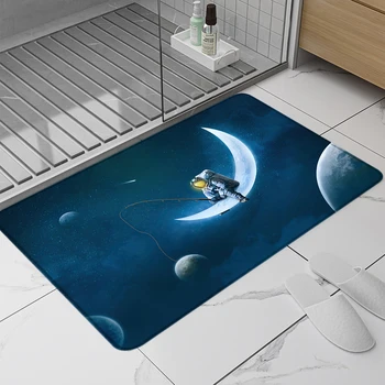 Kat Mat Banyo Halı Sevimli Astronauta Uzay Halı Oturma Odası Halı Yatak Odası Paspaslar Giriş Paspas Ev Kilim Banyo Ayak Namaz