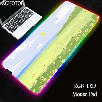 Kawaii boyama Pc Oyun Mousepad Büyük RGB Mouse Pad 900x400mm Pad XXL Oyun Arkadan Aydınlatmalı Fare Mat ofis masası Halı Oyun Paspasları