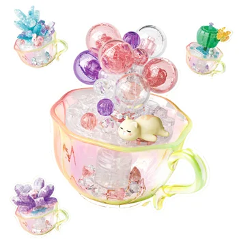 Kawaii kristal etli saksı eğitim montaj çiçek küçük parçacık oyuncak ışık ile doğum günü hediyesi kızlar için