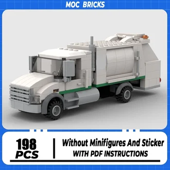 Kentsel Sanitasyon Serisi Moc Yapı Tuğla çöp kamyonu Modeli Teknoloji Blokları Hediyeler Oyuncaklar DIY Montaj Hediye Setleri