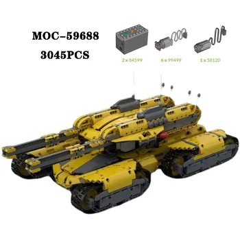 Klasik Yapı Taşı MOC-59688 Süper Tankı 3045 ADET Yüksek zorluk Montaj Modeli Yetişkin ve çocuk Oyuncak doğum günü hediyesi