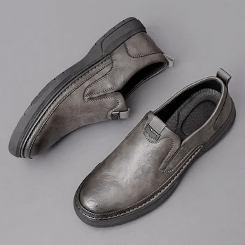 Klasik Yeni erkek hakiki deri ayakkabı Dayanıklı erkek resmi ayakkabı Ofis Elbise Ayakkabı erkek Loafer'lar Kaymaz rahat ayakkabılar