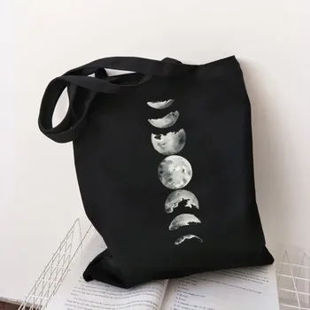 KM010 Ay omuzdan askili çanta Kanvas çanta Harajuku Alışveriş Çantası Moda Rahat Yaz Omuz Yeni komik çantalar
