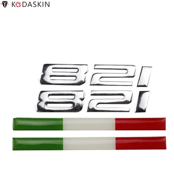 KODASKIN Motosiklet Logoları Amblemler Krom Çıkartmalar için fit İtalya Bayrakları Ducati Canavar 821