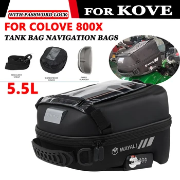 Kolove 800X KOVE 800X800X2023 2024 Motosiklet Aksesuarları 5.5 L Tankı Çantası Bagaj Tanklock saklama çantası İle şifreli kilit