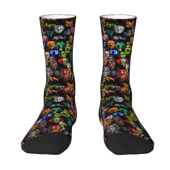 Korku Filmi Baddies Legends Erkek Mürettebat Çorap Unisex Yenilik 3D Baskı Tıknaz Jason Elbise Çorap