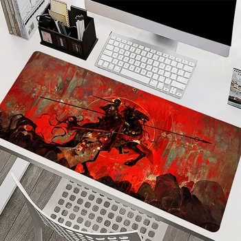 Korkusuz Asker Büyük Mouse Pad Dizüstü Serin Anime oyun aksesuarları Klavye Mousepad Bilgisayar Kırmızı HD Kaymaz sümen Halı