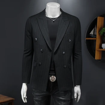 Kruvaze İş Casual Blazers Erkekler İçin Premium Slim Fit Dört Mevsim En Kaliteli Bakımı Kolay Takım Elbise Ceket Terno Masculino