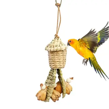 Kuş Çiğnemek Oyuncaklar Saman Parçalama Oyuncaklar Çiğneme Meyve Şekli El Yapımı diş çıkartma oyuncakları Kuşlar Papağanlar İçin Conures Ve Muhabbet Kuşları