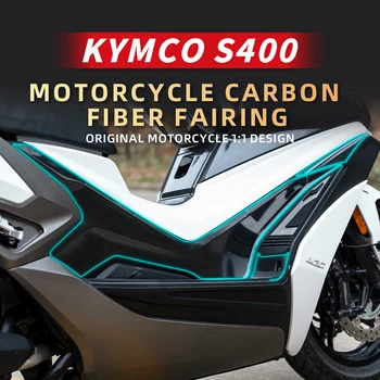 KYMCO S400 Motosiklet Aksesuarları İçin kullanılan Yüksek Kaliteli Karbon Fiber Koruyucu Çıkartmalar Vücut Plastik Parçalar Alan Tamir