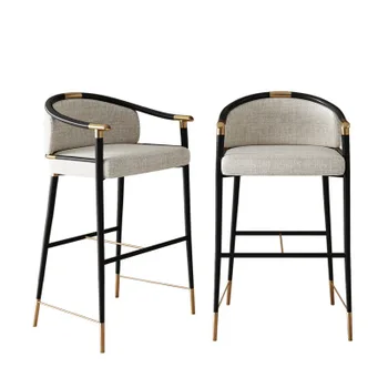 Küpeşte ile narin modern stil metal sünger kumaş bar taburesi satılık en iyi fiyat ile eğlence yüksek ayak sandalye