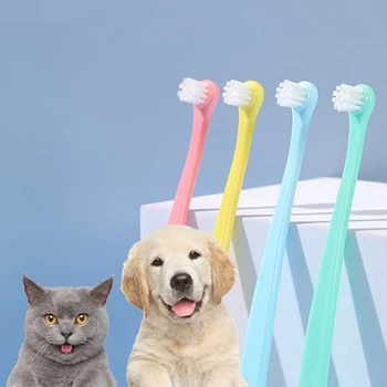 Küçük Kafa Fırça İçin Pet Bakım Kedi Diş Fırçası Köpek Ağız Diş Temizleme Araçları