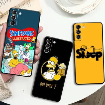 Kılıf Samsung Galaxy S22 Ultra S21 Artı S20 FE S22 + S21 + S20 + S10 Lite S9 S8 S10e S7 Yumuşak Telefon Kapak Komik Simpsons Çapa