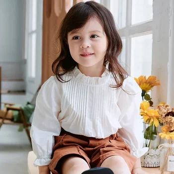 Kız Bebek Ceket Bluz Ceket Dış Giyim 2023 Beyaz Bahar Yaz Palto Üst Parti Okul Hediye Resmi çocuk Giyim