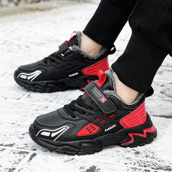 Kış çocuk spor ayakkabı Artı Pamuk Sıcak Çocuklar Sneakers Rahat Su Geçirmez Erkek koşu ayakkabıları Açık Kızlar trekking ayakkabıları