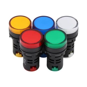 LED Göstergesi Güç Göstergesi AD16-22DS 24 V / 220 V Sarı Mavi Kırmızı Yeşil Beyaz 5 Renk sinyal ışıkları