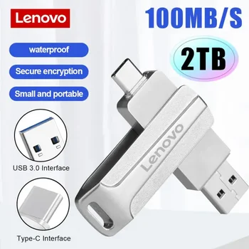 Lenovo USB 3.0 Flash Sürücü OTG C Tipi Kalem Sürücü 2TB 1TB 128GB 2-in-1 USB C Sopa Ps5 Aksesuarları Anahtar Usb Ücretsiz Kargo