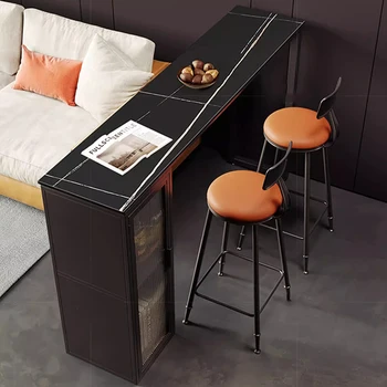 Lüks Endüstriyel bar masası s Minimalist Kare Yemek Mermer bar masası Resepsiyon Tasarım Muebles De Cocina Ev Bar mobilyası
