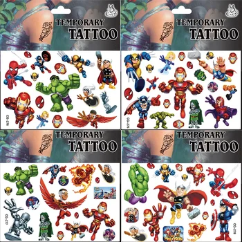 Marvel Süper Kahraman Avengers Örümcek Adam Dövme Etiket Rastgele Çocuk Doğum Günü Partisi dekorasyon çıkartması Sticker Karikatür Çocuklar Hediye