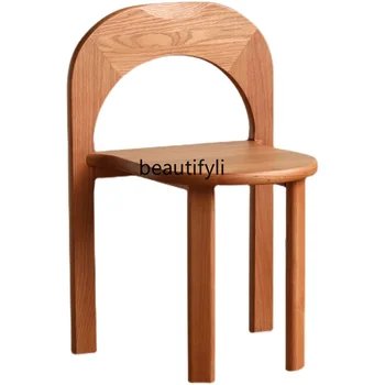 Masif ahşap sandalye İstiflenebilir Modern Minimalist Arkalığı Tabure Meşe Cafe Restaurant yemek masası ve Sandalye