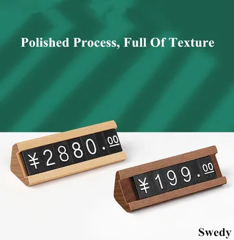 Mini Ahşap Ayarlanabilir Numarası takı saat Fiyat Küp Etiketleri Küçük Fiyat İşareti etiket kağıdı kart tutucu Standı