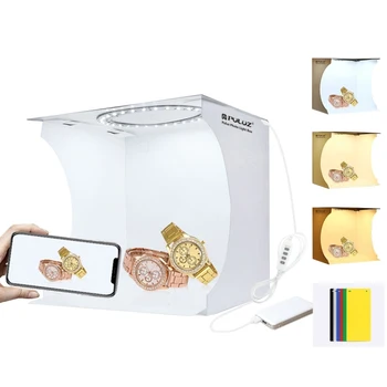Mini Halka ışık Kutusu Katlanır Taşınabilir Fotoğraf Stüdyosu Kutusu Fotoğraf Softbox ışık kutusu Stüdyo Çekim Çadır Kutusu Kiti ile 6 Arka Planında