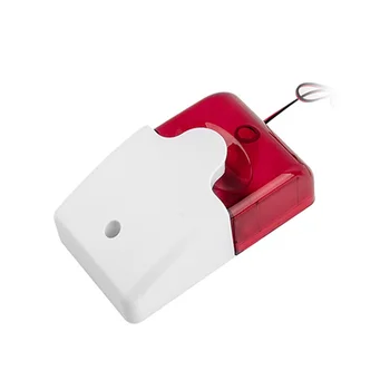 Mini kablolu Strobe Siren dayanıklı 12 V ses Alarm elektronik flaş kırmızı ışık ses Siren ev güvenlik Alarm sistemi 115dB