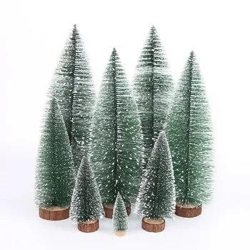 Mini Noel Ağacı Masa Dekorasyon DIY Çam İğneleri Noel Dekorasyon ile Beyaz Sedir Noel Ağacı