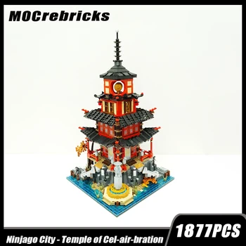MOC - 121319 Şehir Sokak Manzara Tapınak Yapı Modülerleştirme Yapı Taşı Montaj Modeli Tuğla çocuk Oyuncak Hediyeler