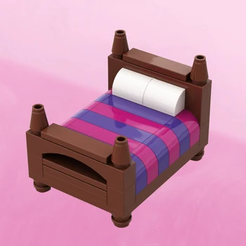 MOC çift kişilik yatak Mobilya Modeli Seti Yapı Yapı Taşları Dekoratif Yatak Odası çocuk Oyuncakları Tuğla çocuk Hediyeleri