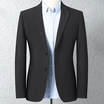Moda İlkbahar Ve Sonbahar erkek Ceket günlük giysi erkek Gençlik Slim Fit Kore Tarzı İş Kıyafetleri Siyah düğün elbisesi