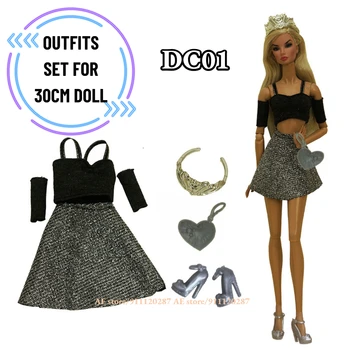 Moda Resmi Kıyafet D Seti 30cm BJD Barbie Blythe Doll 1/6 MH CD FR SD Kurhn oyuncak bebek giysileri Kız Figürü Oyuncak Aksesuarları