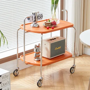 Modern İki Kat çay masası İskandinav Yaratıcı Kanepe Sehpalar Oturma Odası Yatak Odası Basit Çok Fonksiyonlu depolama el arabası