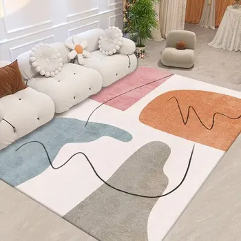 Modern ışık lüks halı oturma odası yatak odası halı basit tarzı ev dekorasyon Mat kanepe sehpa halı yıkanabilir Anti Skid