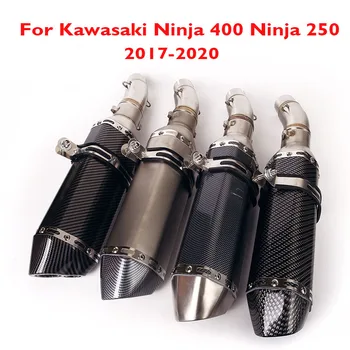 Motosiklet Egzoz 51mm Susturucu Kaçış Susturucu DB Killer ile Kayma Bağlantı Bölüm Tüp Kawasaki Ninja 250 400 2017-2020