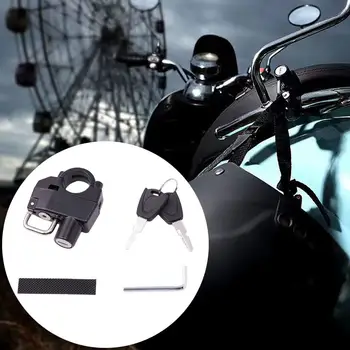 Motosiklet Kask Kilidi Dayanıklı Gidon Kilidi Su Geçirmez Taşınabilir Anti-hırsızlık Güvenlik Güvenlik Kilitleme Bisiklet Ekipmanları Siyah