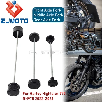 Motosiklet tekerleği Düşen Koruyucu Ön Orta Arka Aks Çatal Kazasında Kaymak Kapakları İçin Harley Nightster 975 RH975 22-23